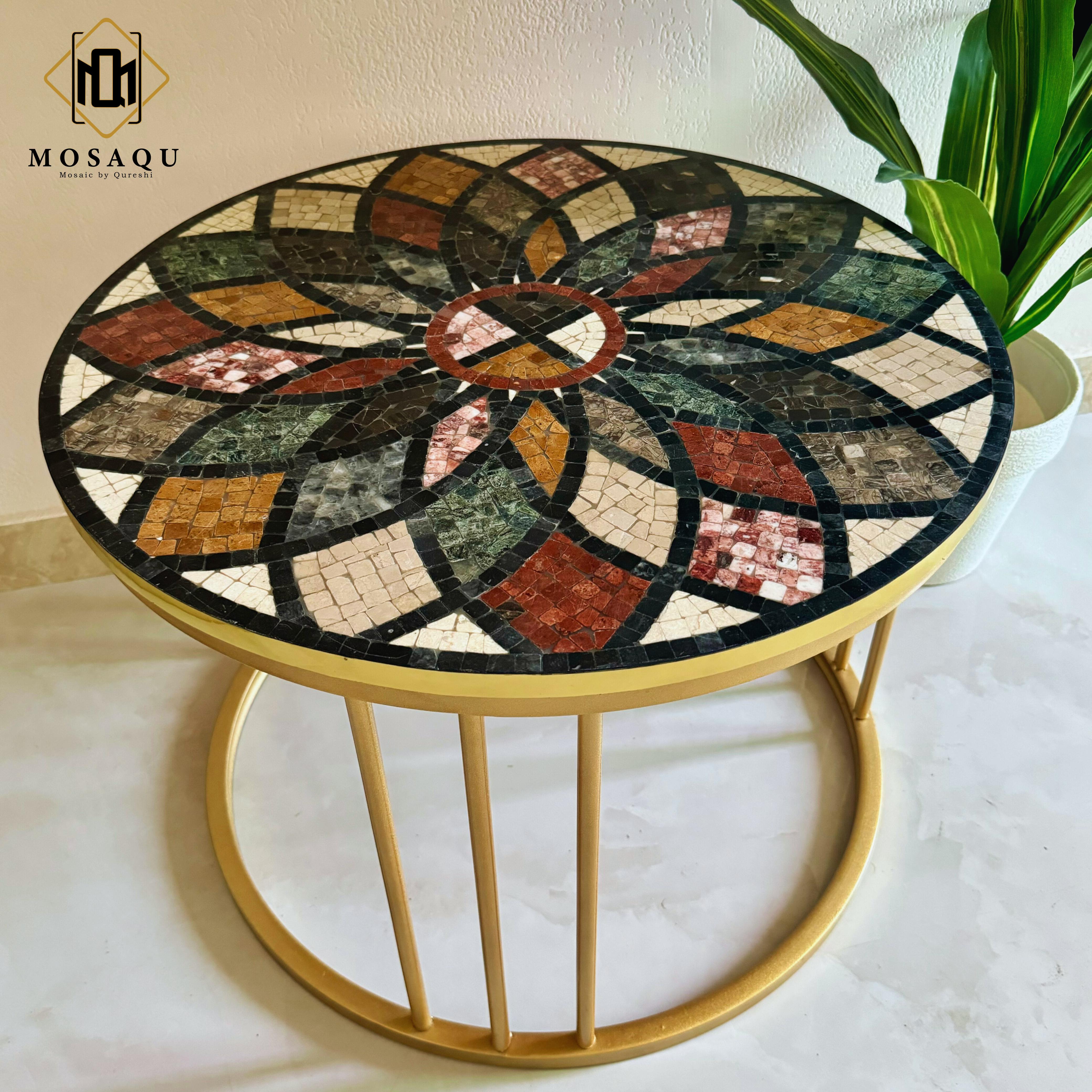 BLOOMSTONE FLOWER ART MOSAIC COFFEE TABLE FOR ECONOMY HOME DECOR